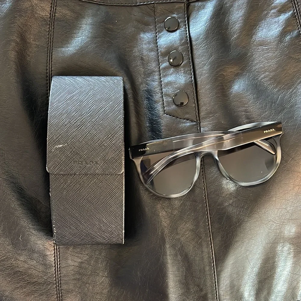 Prada Black Round Cat-Eye Sunglasses